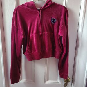 Marvel Studios Women’s S Pink Velour Wakanda Forever Full Zip Hoodie